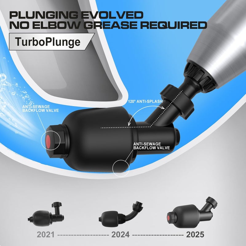 AMPFORCE ‌Electric Toilet Plunger for Bathroom, High-Pressure Air Plunger, Heavy-Duty Clog Remover for Toilets, Toilet Drain Unclogger(Phantom Black) - Image 5